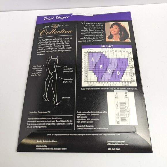 Jaclyn Smith Vintage NOS 3 Pairs Pantyhose Size C L/XL Nude Beige Black - Picture 3 of 10